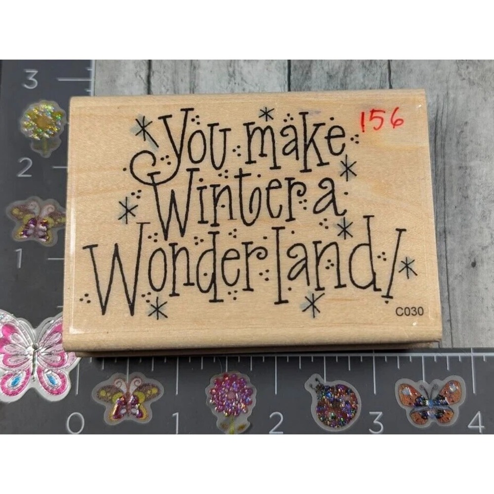 Whipper Snapper You Make Winter A Wonderland Rubber Stamp Wood #K58